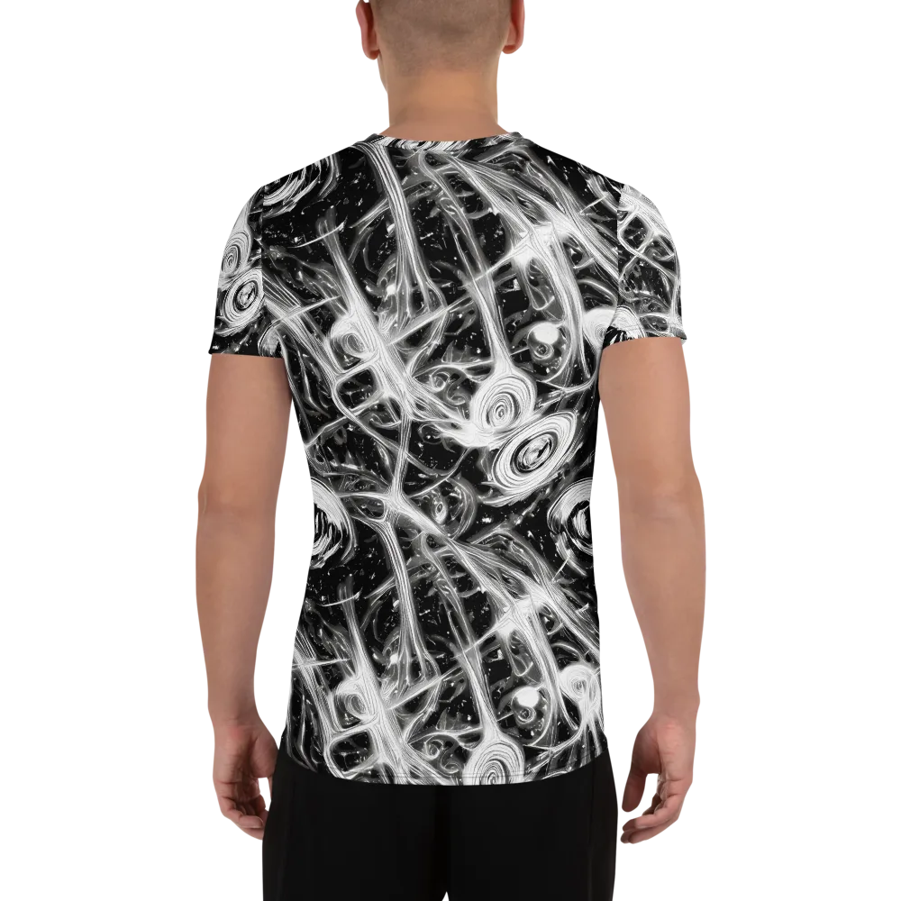 Monochrome Melt on Men's Athletic T-Shirt — Back