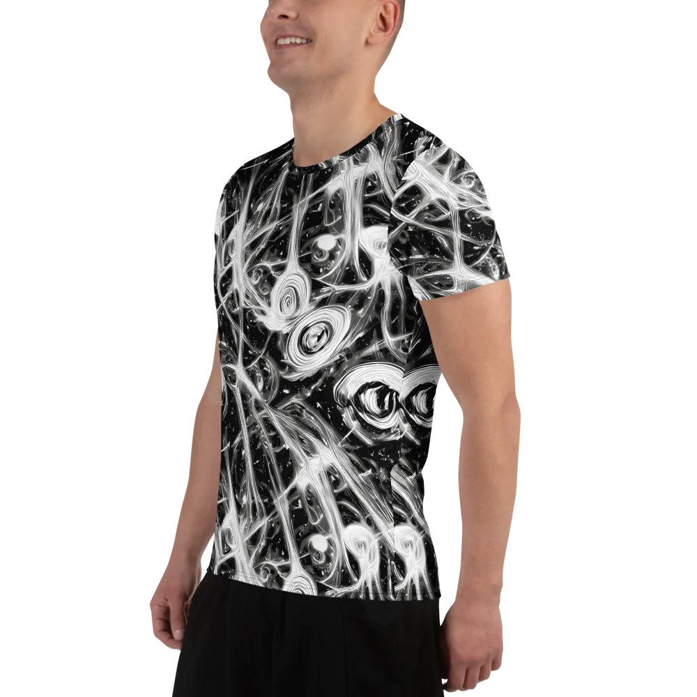 Monochrome Melt on Men's Athletic T-Shirt — Left
