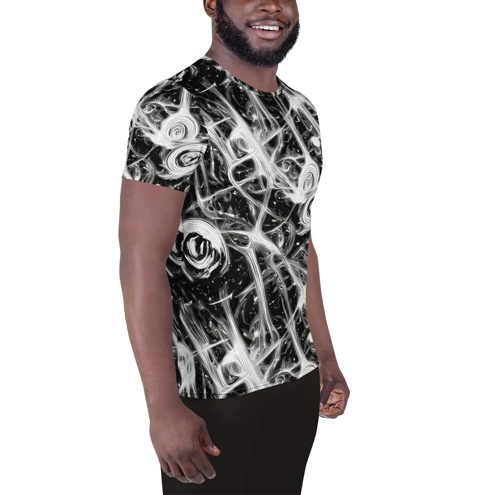 Monochrome Melt on Men's Athletic T-Shirt — Right