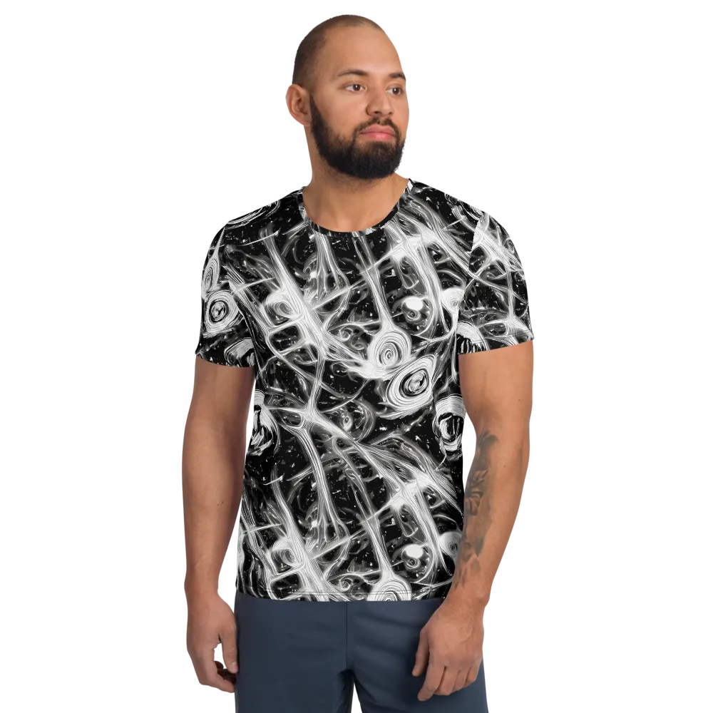 Monochrome Melt on Men's Athletic T-Shirt — Front