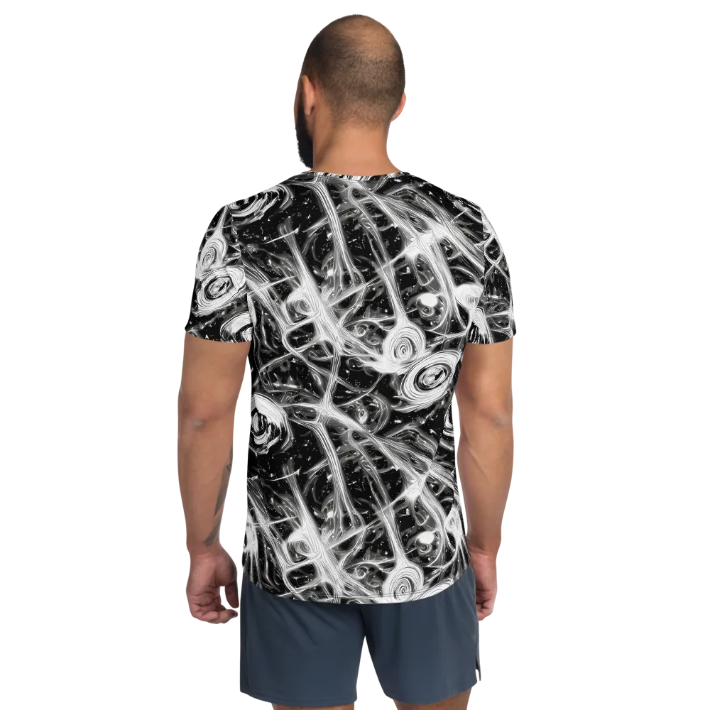 Monochrome Melt on Men's Athletic T-Shirt — Back
