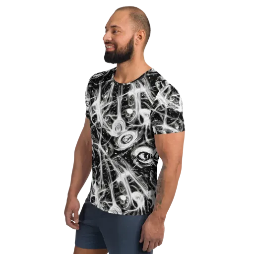 Monochrome Melt on a Men's Athletic T-Shirt
