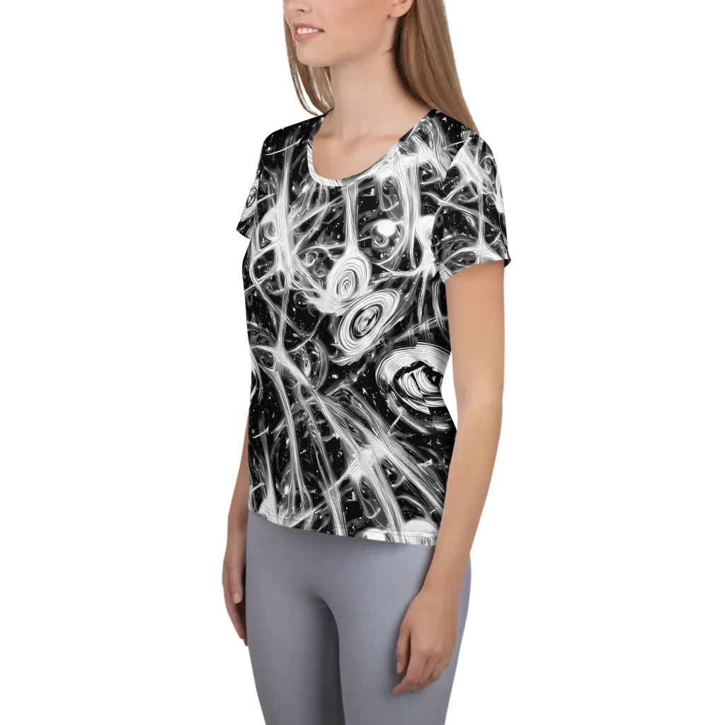 Monochrome Melt on Women's Athletic T-Shirt — Left