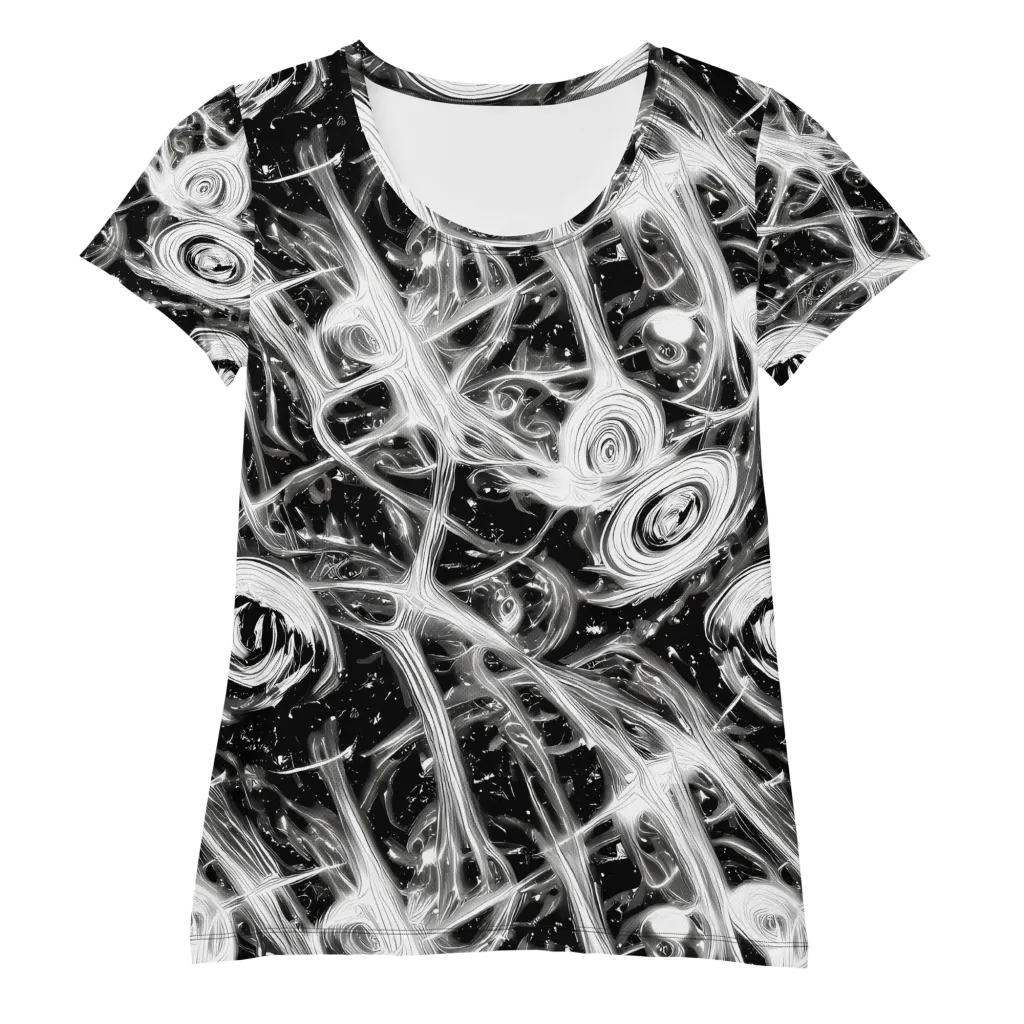 Monochrome Melt on Women's Athletic T-Shirt — Front