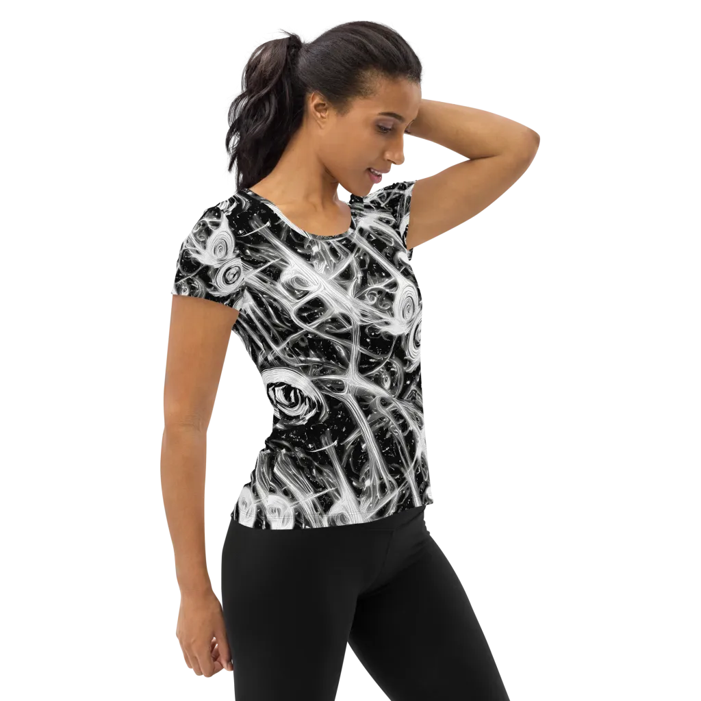 Monochrome Melt on Women's Athletic T-Shirt — Right