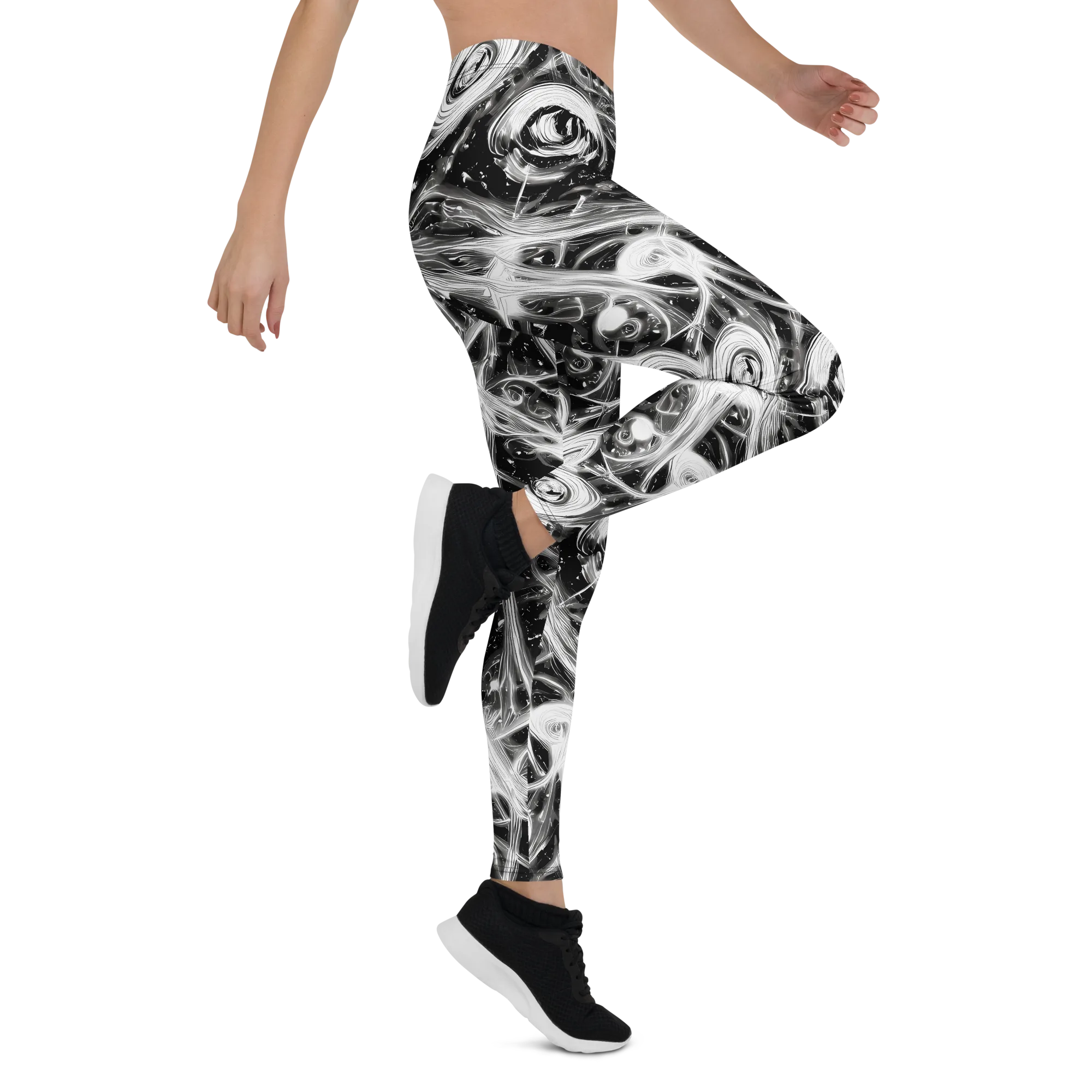 Monochrome Melt on Leggings — Right