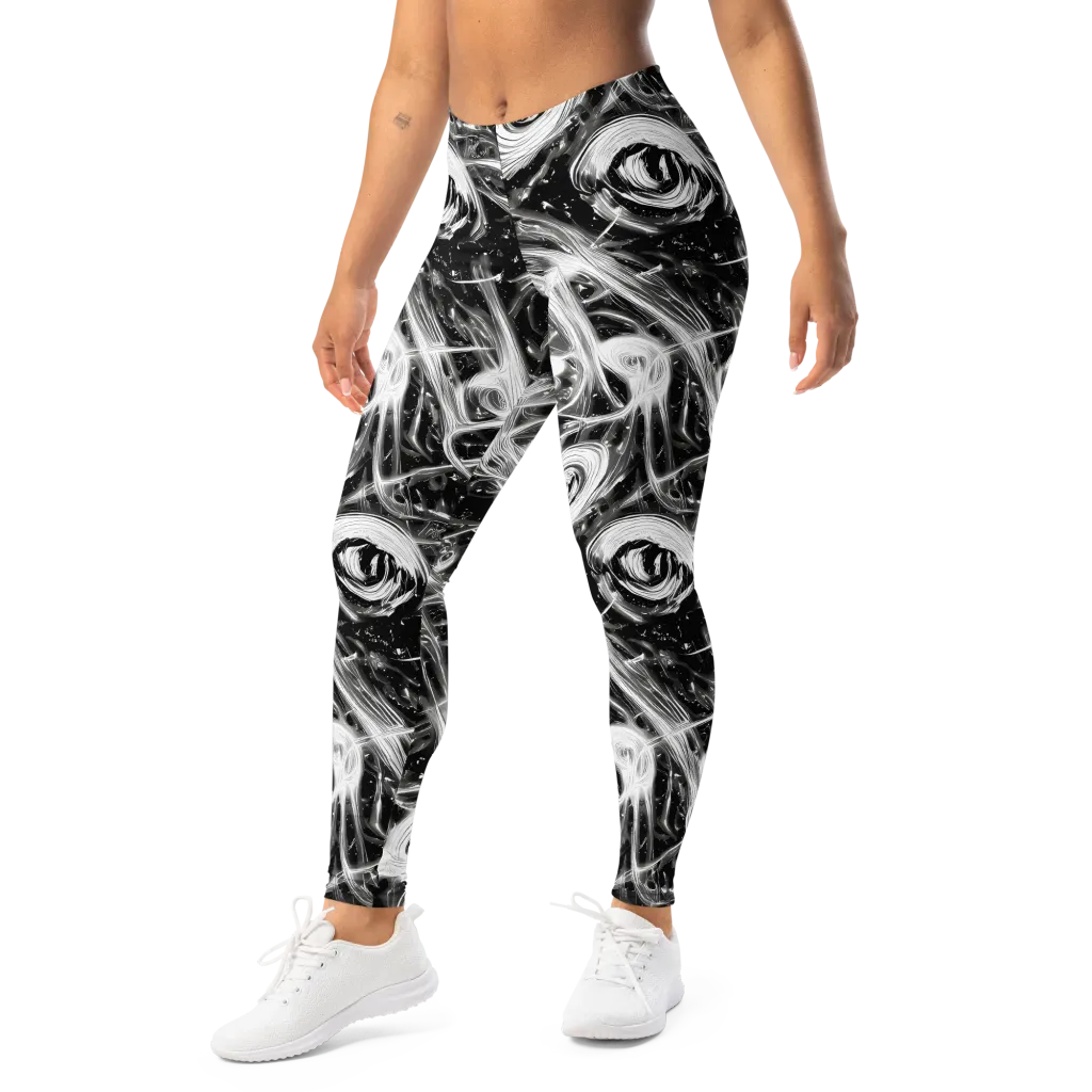 Monochrome Melt on Leggings — Left Front