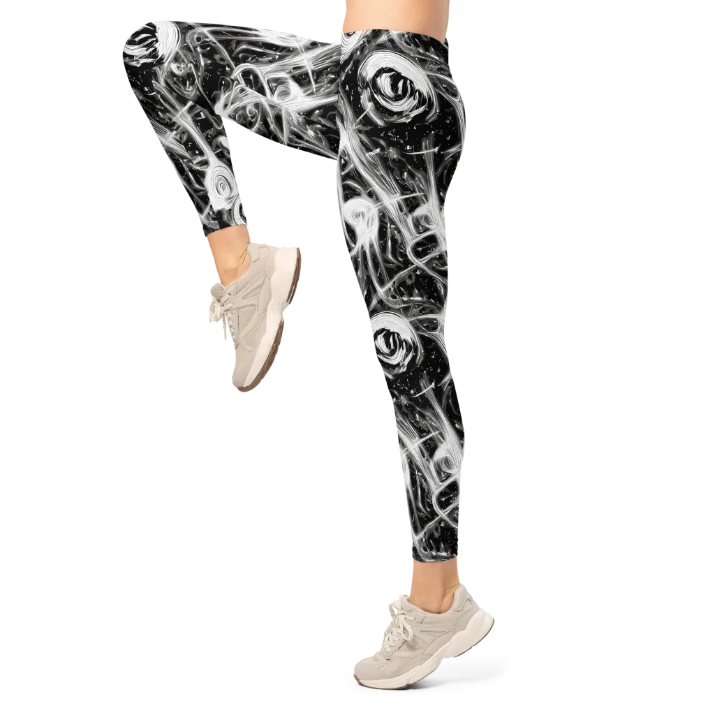 Monochrome Melt on Leggings — Left
