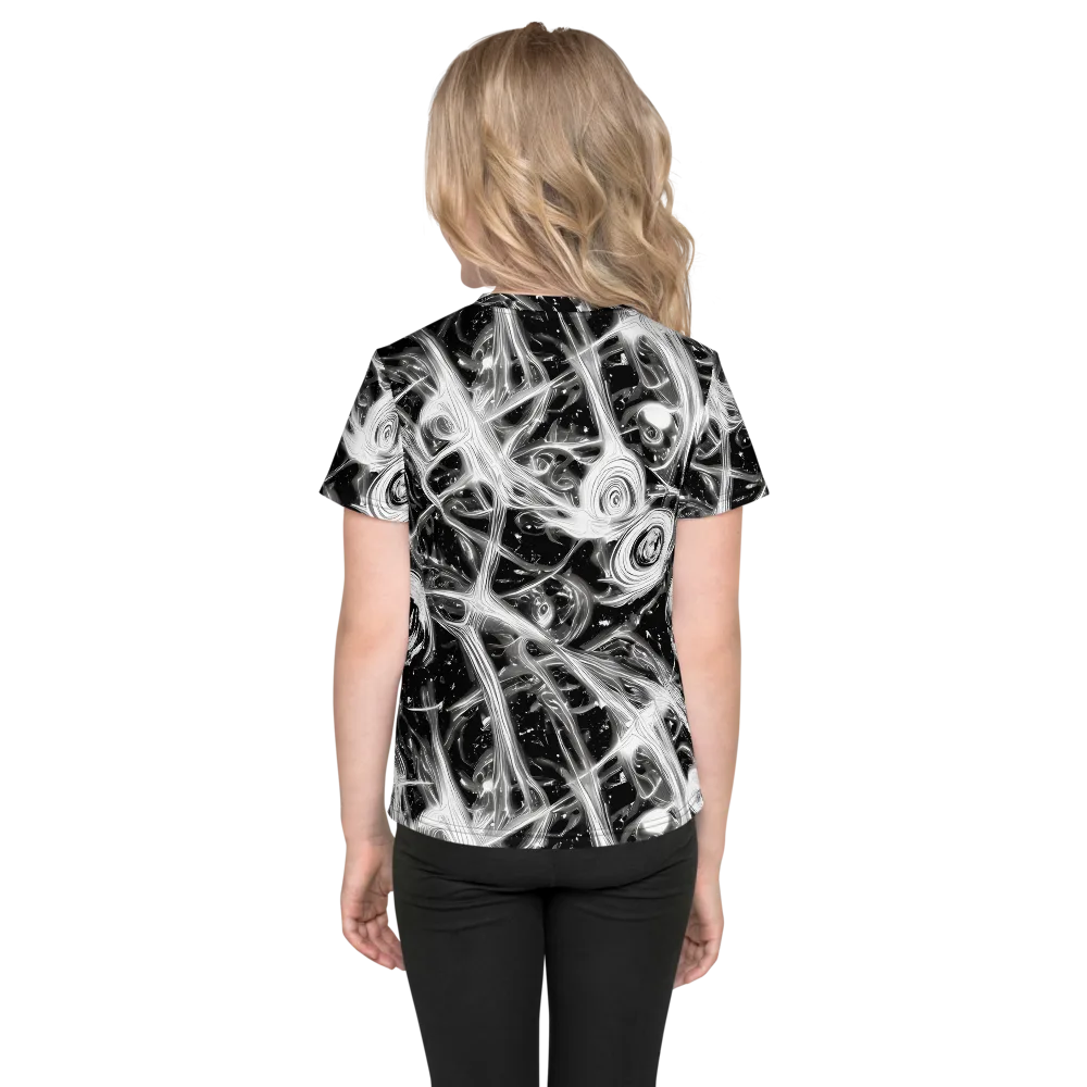 Monochrome Melt on Kids Crew Neck T-Shirt — Back