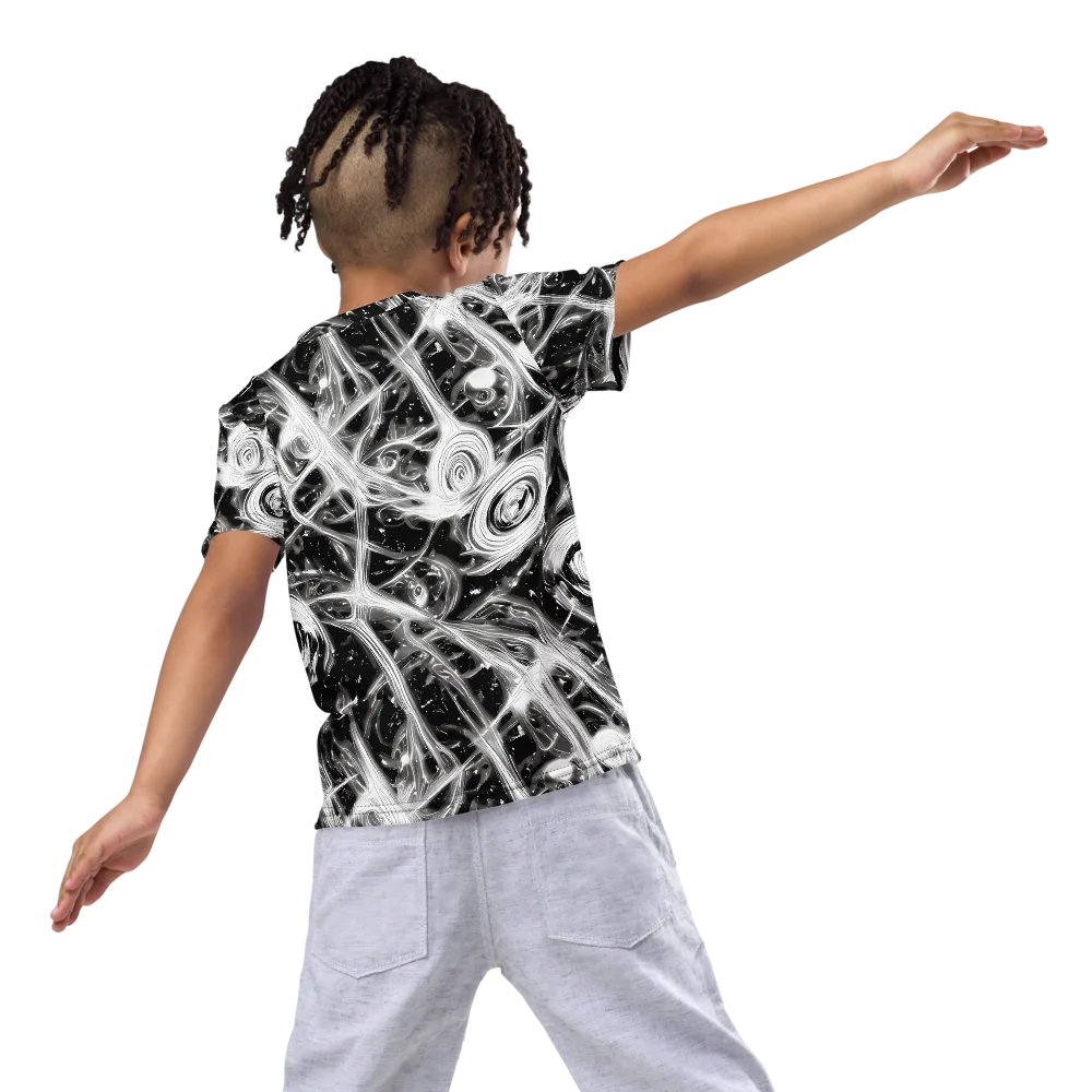 Monochrome Melt on Kids Crew Neck T-Shirt — Back