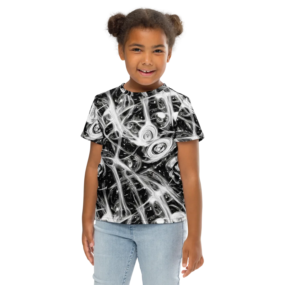 Monochrome Melt on Kids Crew Neck T-Shirt — Front