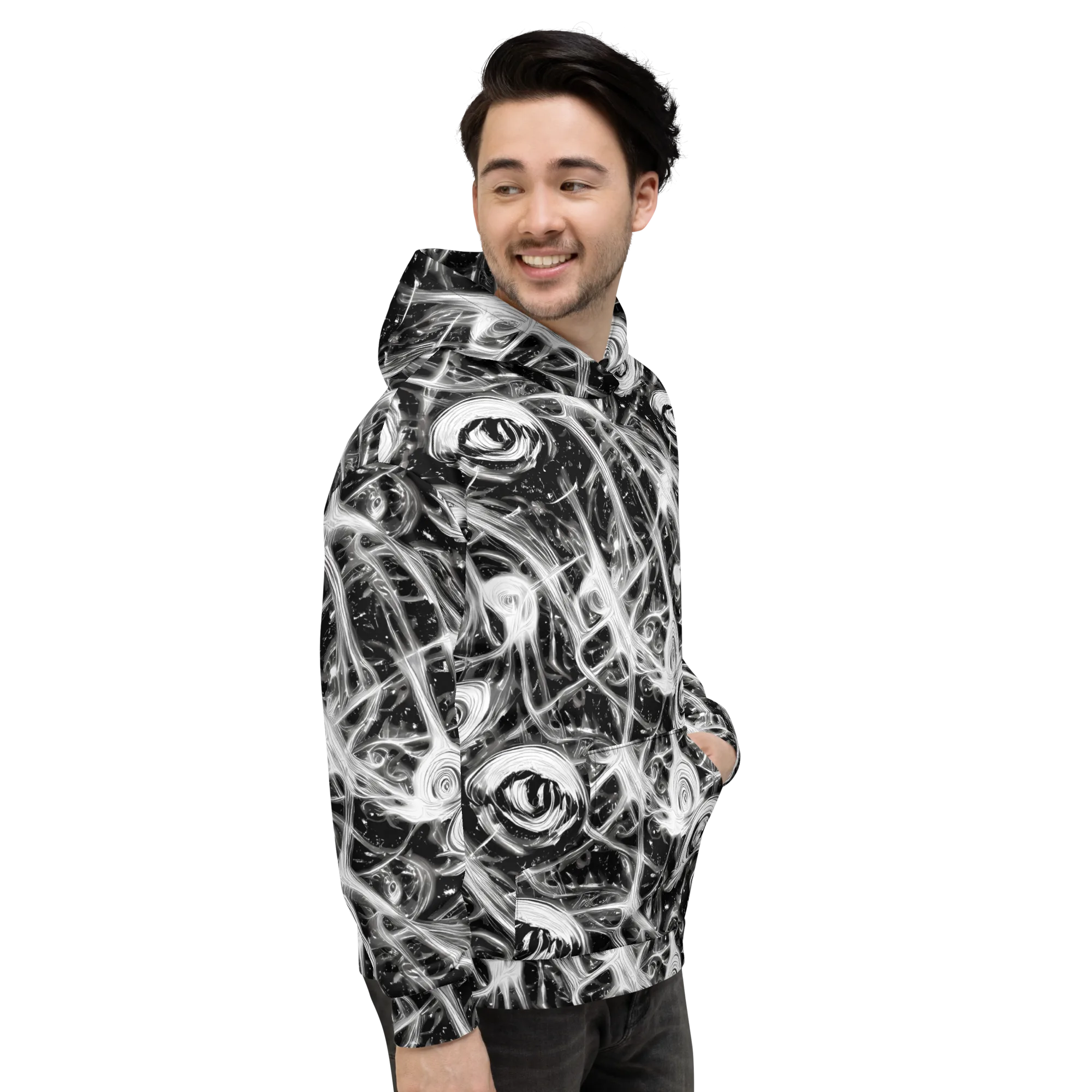 Monochrome Melt on Hoodie — Right