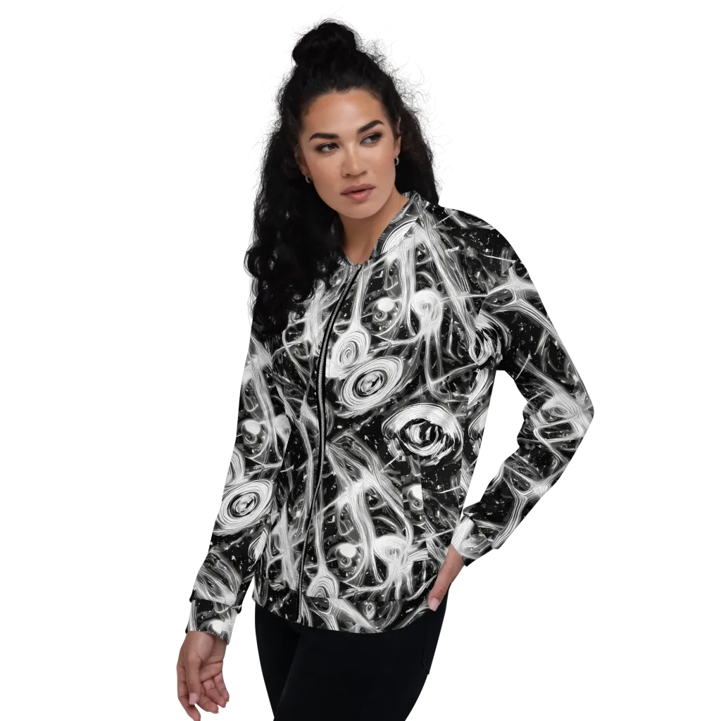 Monochrome Melt on Bomber Jacket — Left