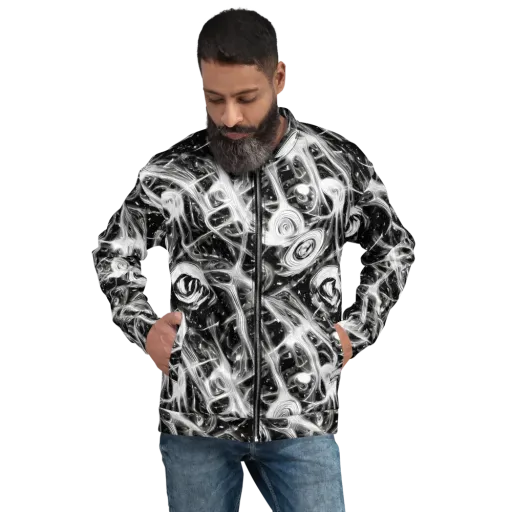 Monochrome Melt on a Bomber Jacket