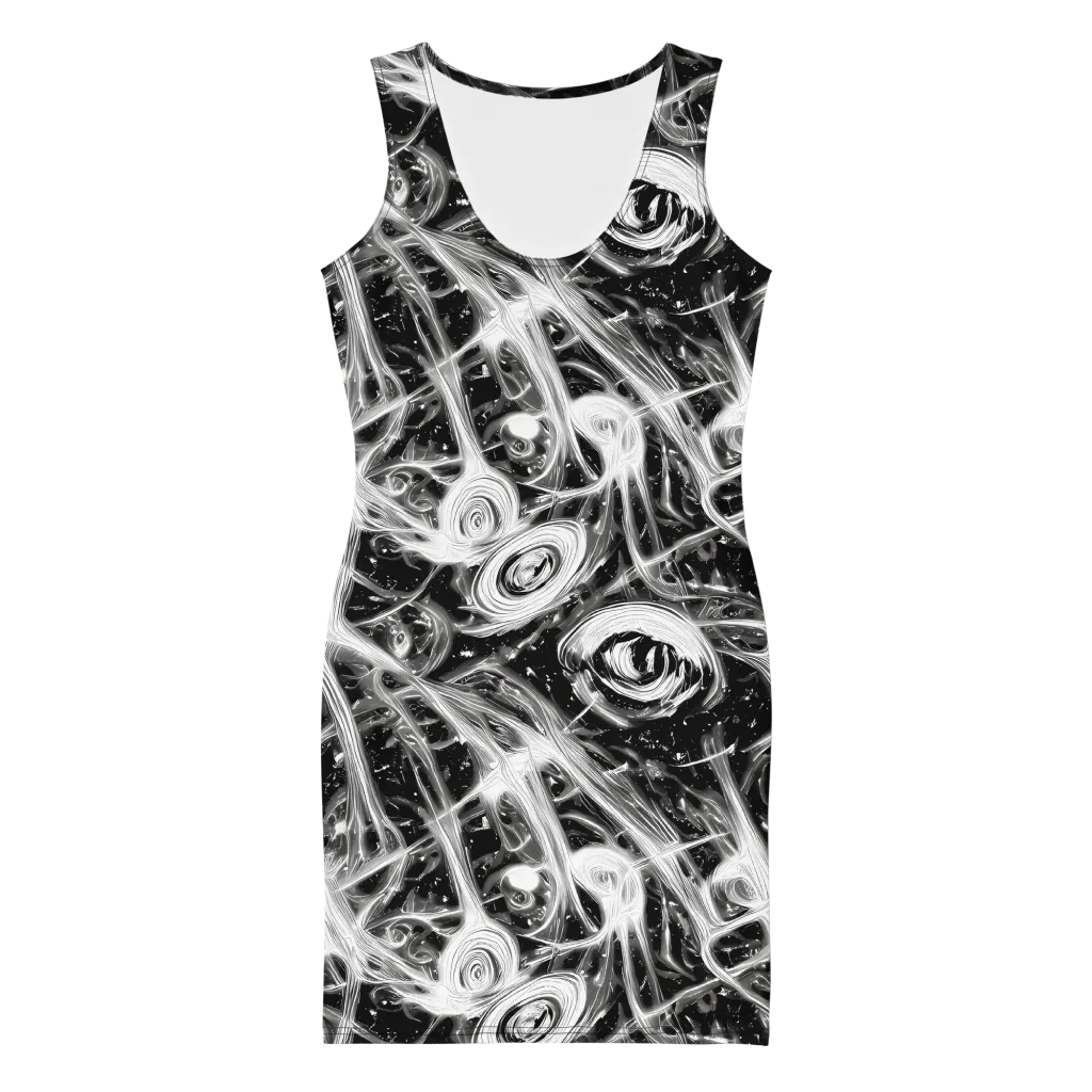 Monochrome Melt on Bodycon Dress — Front