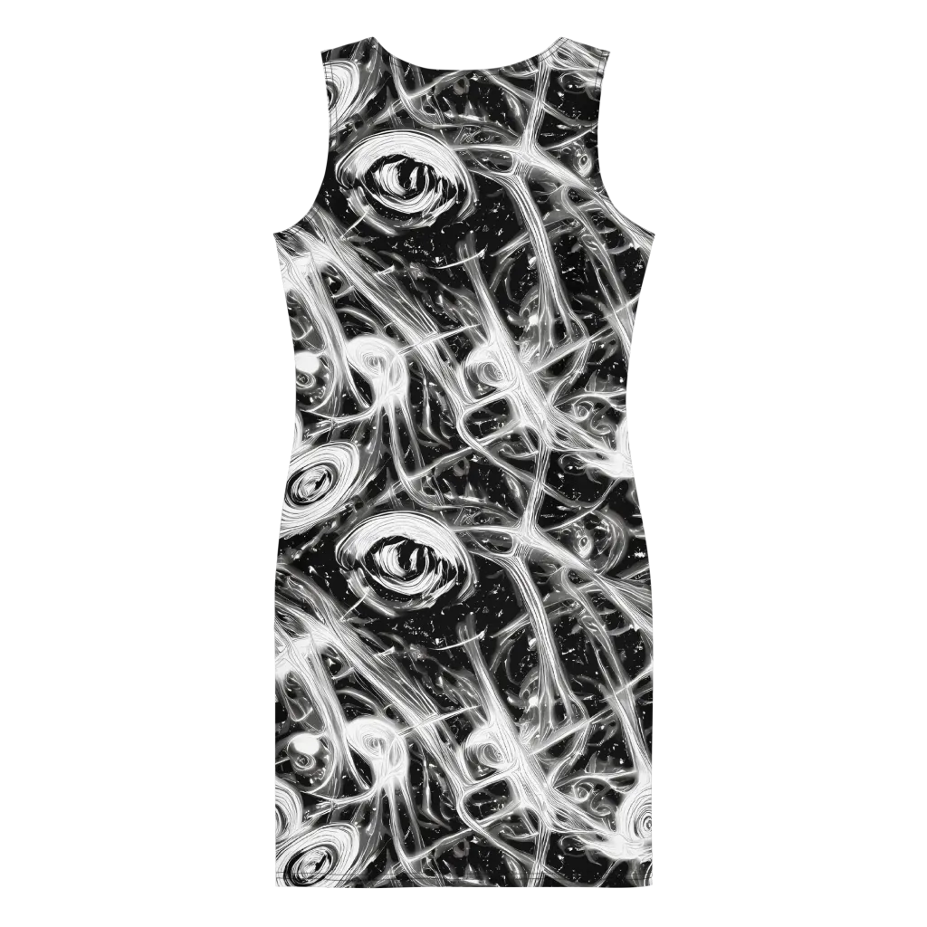 Monochrome Melt on Bodycon Dress — Back