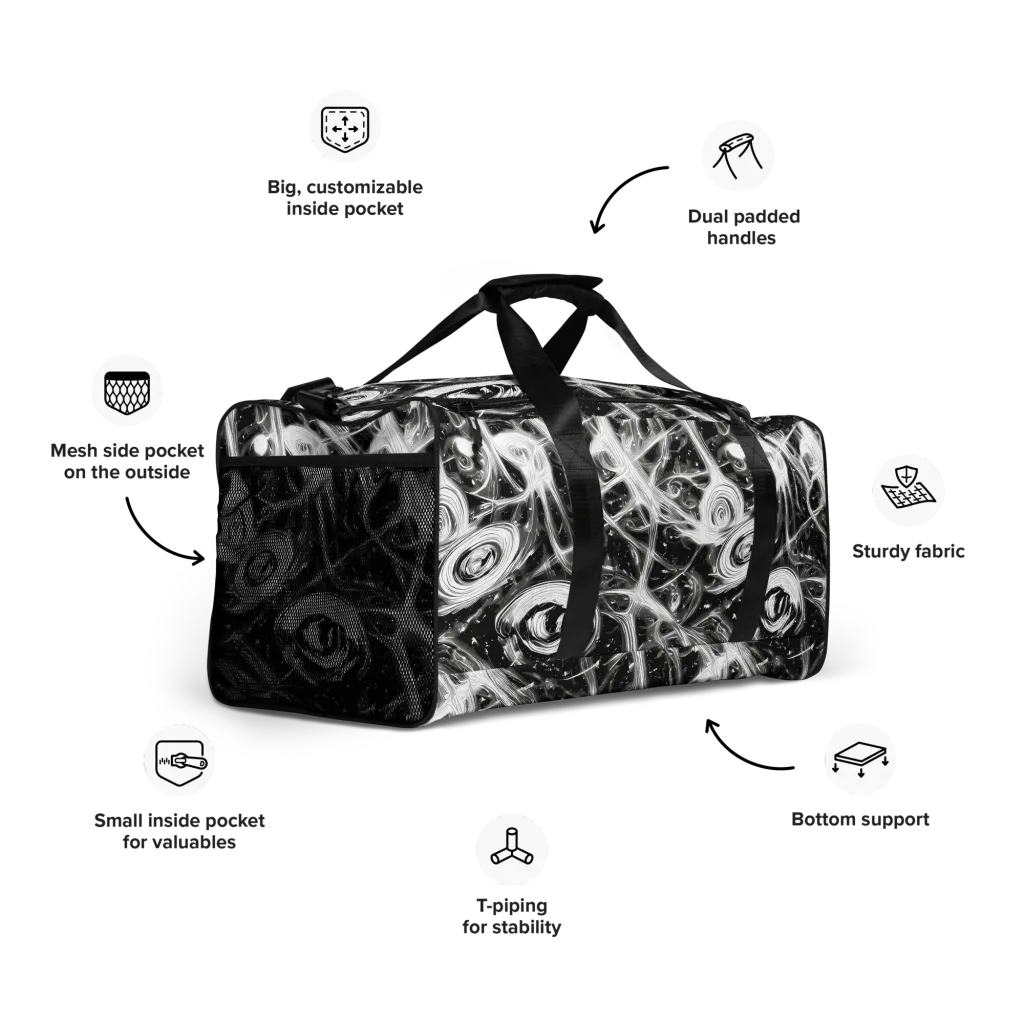 Monochrome Melt on Duffle Bag — Right Front
