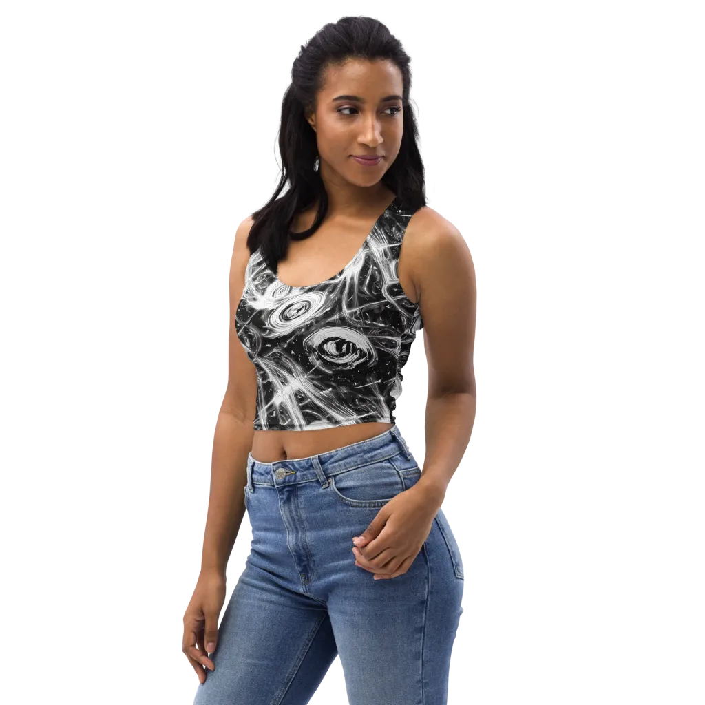 Monochrome Melt on Crop Top — Left Front