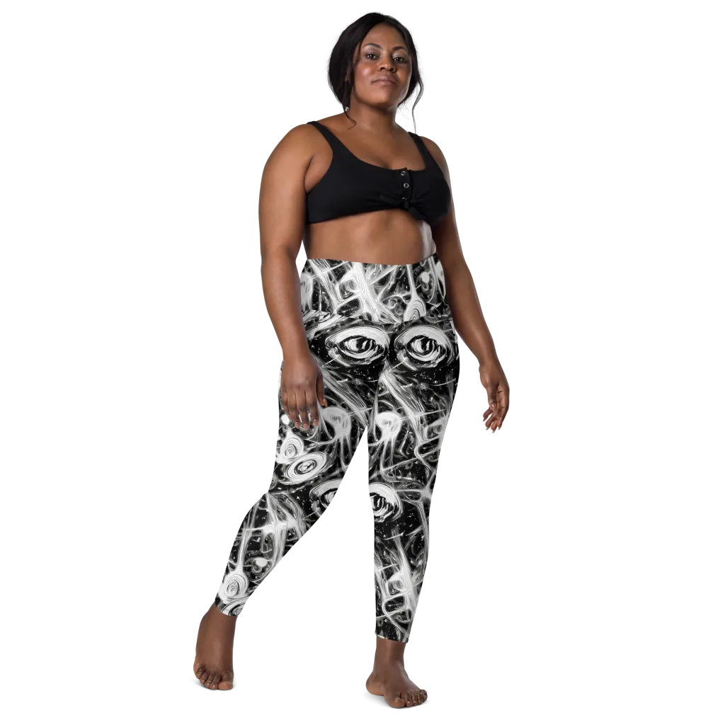 Monochrome Melt on Leggings with Pockets — Front