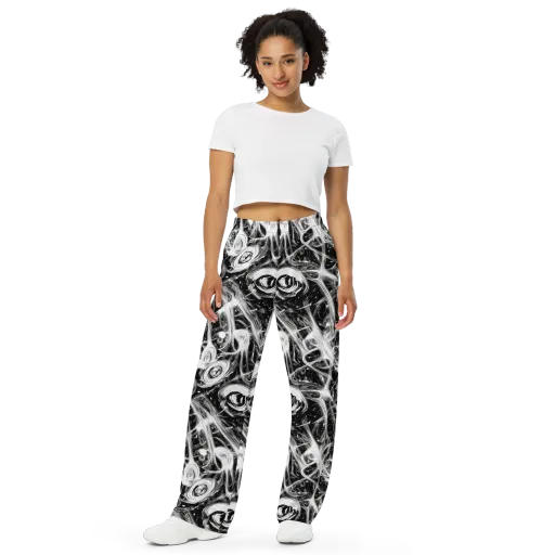 Monochrome Melt on a Wide-Leg Pants