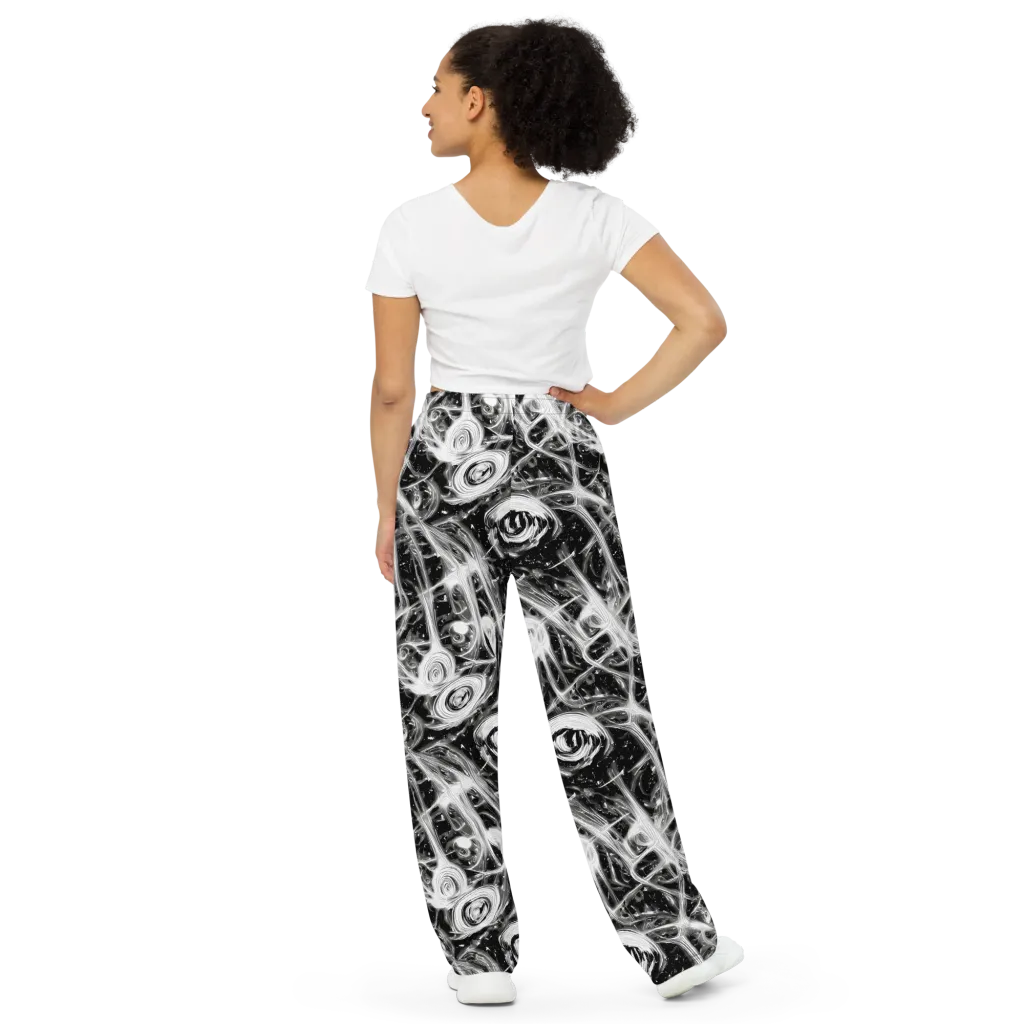 Monochrome Melt on Wide-Leg Pants — Back