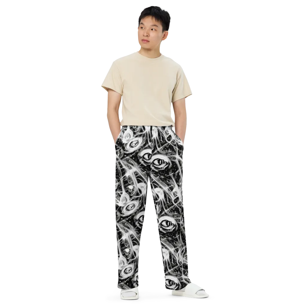 Monochrome Melt on Wide-Leg Pants — Front