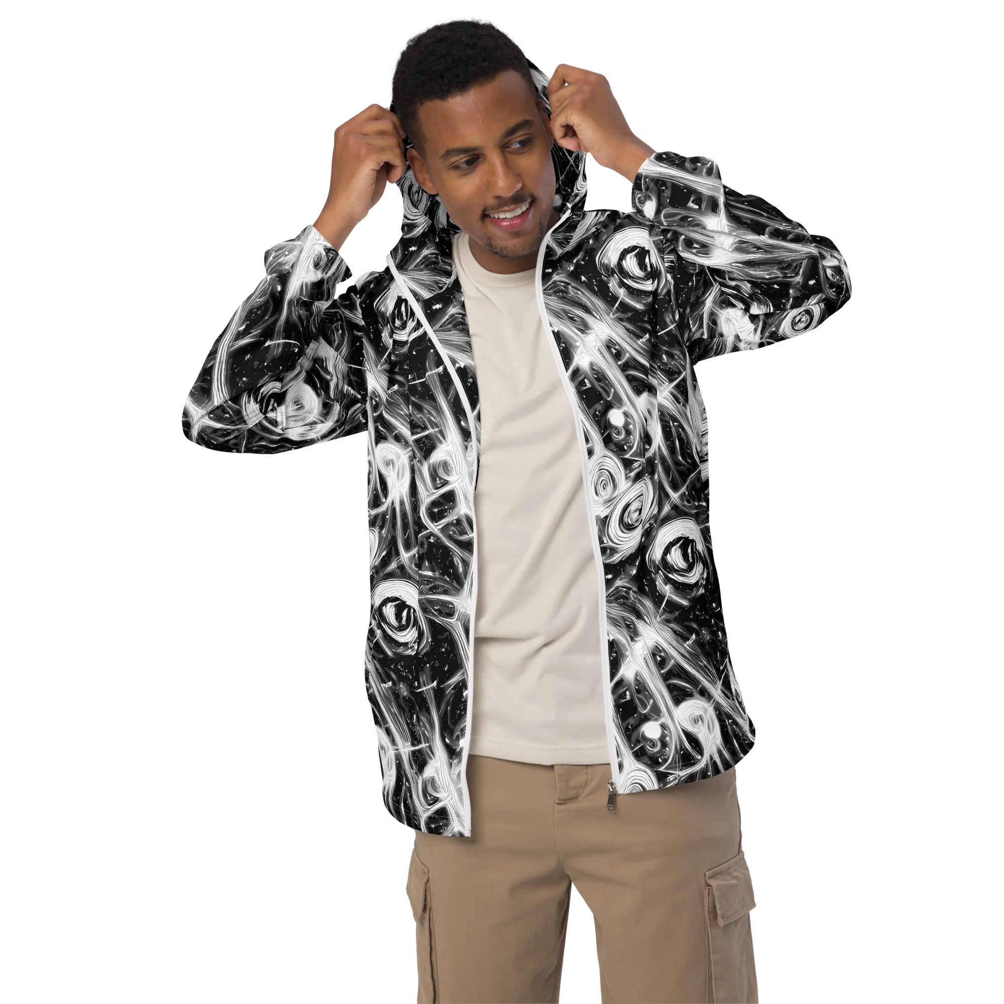 Monochrome Melt on Men's Windbreaker — Front