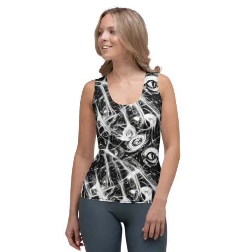 Monochrome Melt on a Women's Tank Top