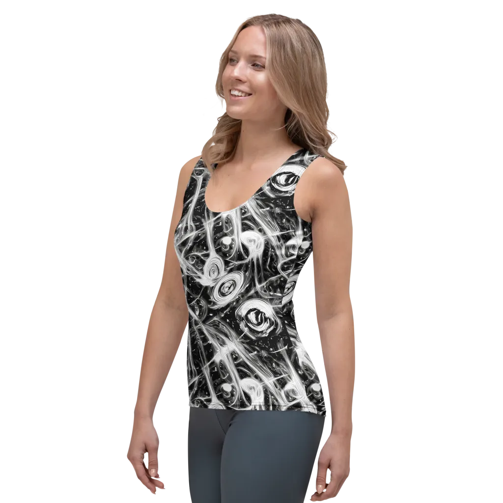 Monochrome Melt on Women's Tank Top — Left Front