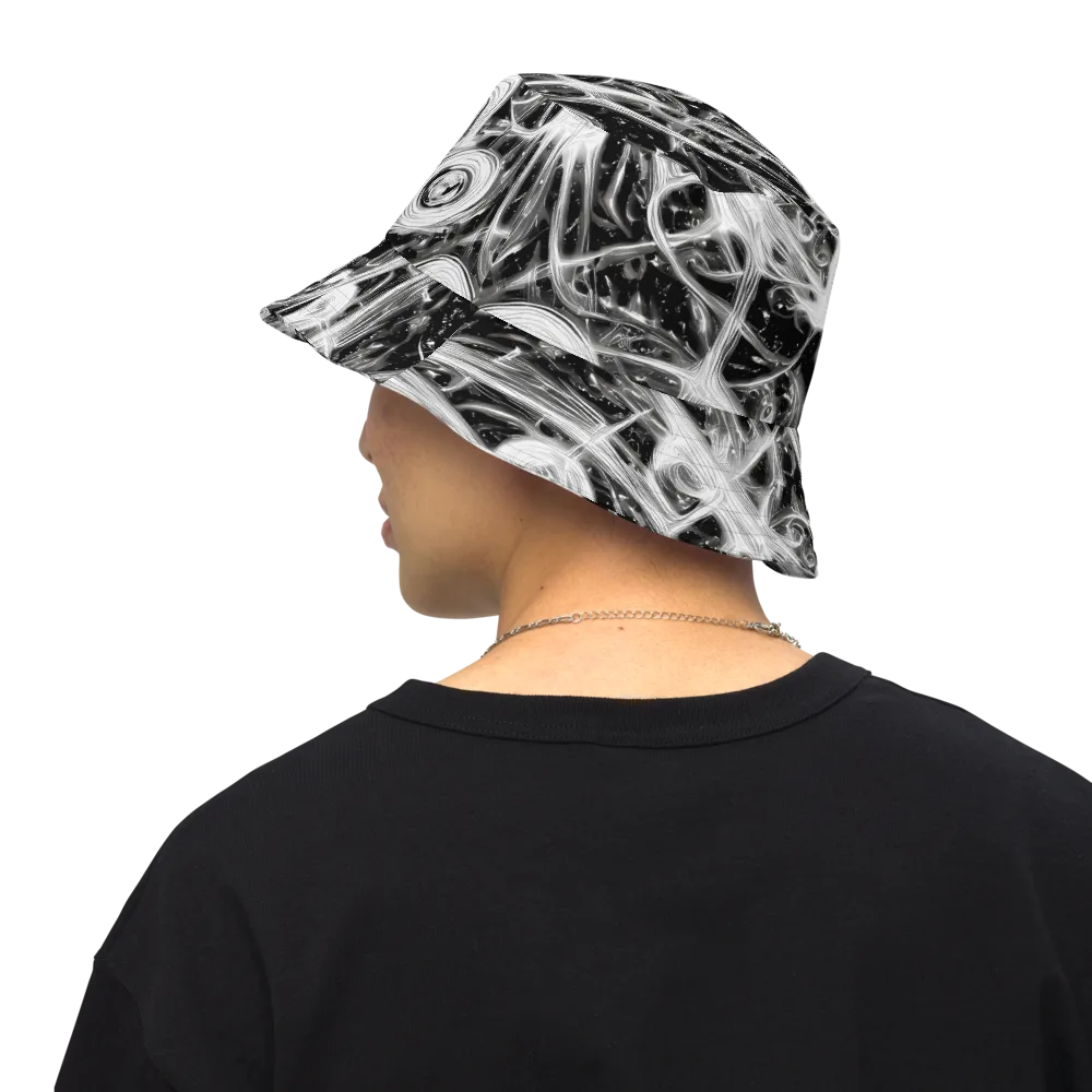 Monochrome Melt on Reversible Bucket Hat — Back Inside