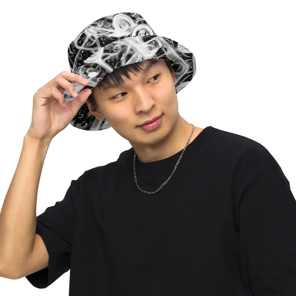 Monochrome Melt on Reversible Bucket Hat — Front Inside