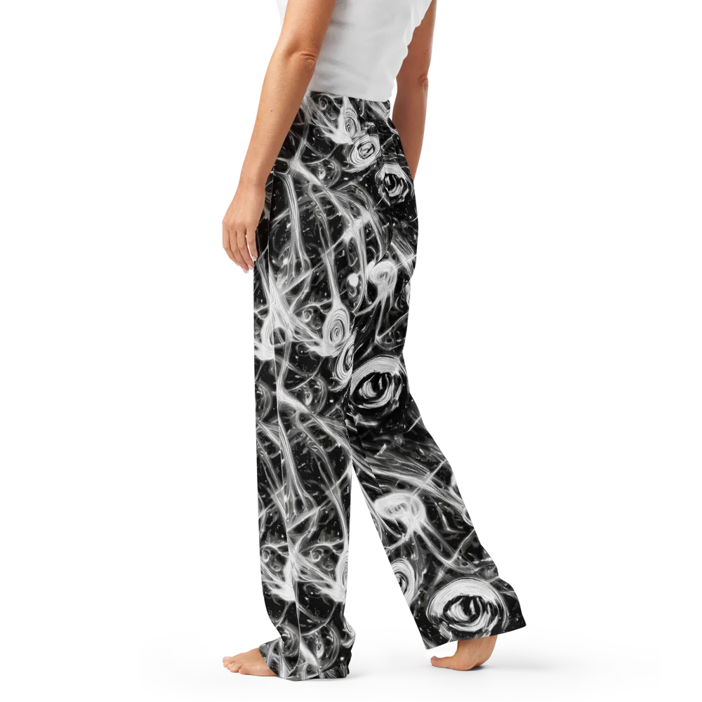 Monochrome Melt on Women's Pajama Pants — Left