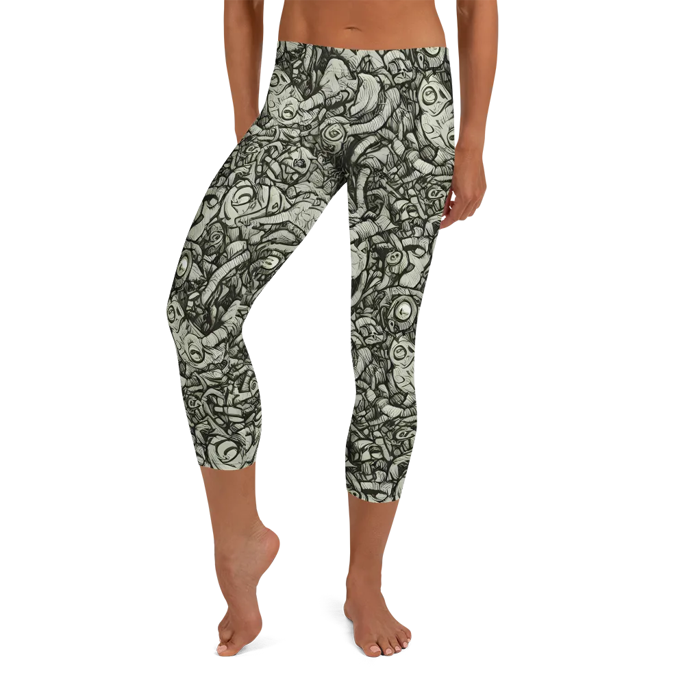 Inkwood Labyrinth on Capri Leggings — Front
