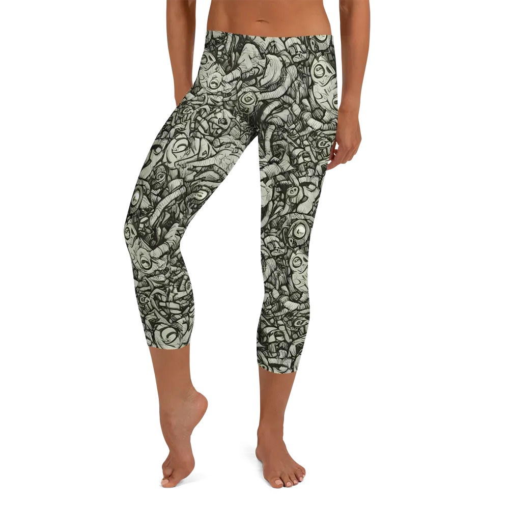 Inkwood Labyrinth on Capri Leggings — Front