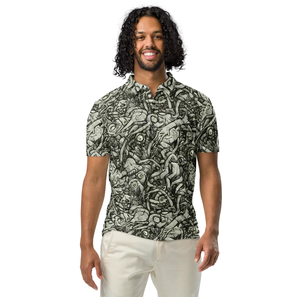 Inkwood Labyrinth on Men's Slim Fit Polo Shirt — Front