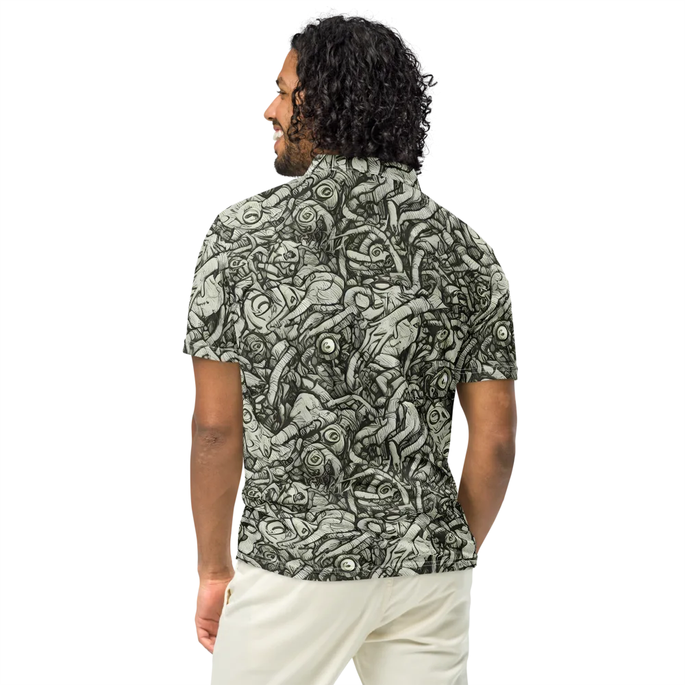 Inkwood Labyrinth on Men's Slim Fit Polo Shirt — Back