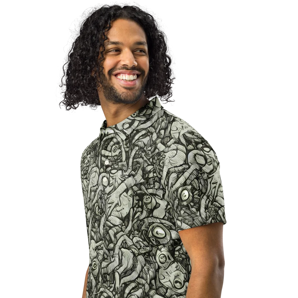 Inkwood Labyrinth on Men's Slim Fit Polo Shirt — Left Front