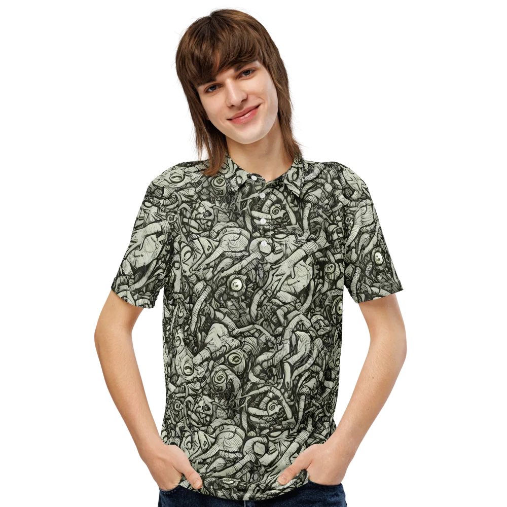 Inkwood Labyrinth on Men's Slim Fit Polo Shirt — Front
