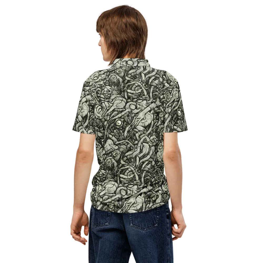 Inkwood Labyrinth on Men's Slim Fit Polo Shirt — Back