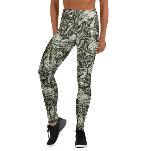 Inkwood Labyrinth on a Yoga Leggings