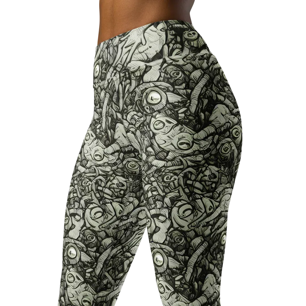 Inkwood Labyrinth on Yoga Leggings — Left Front