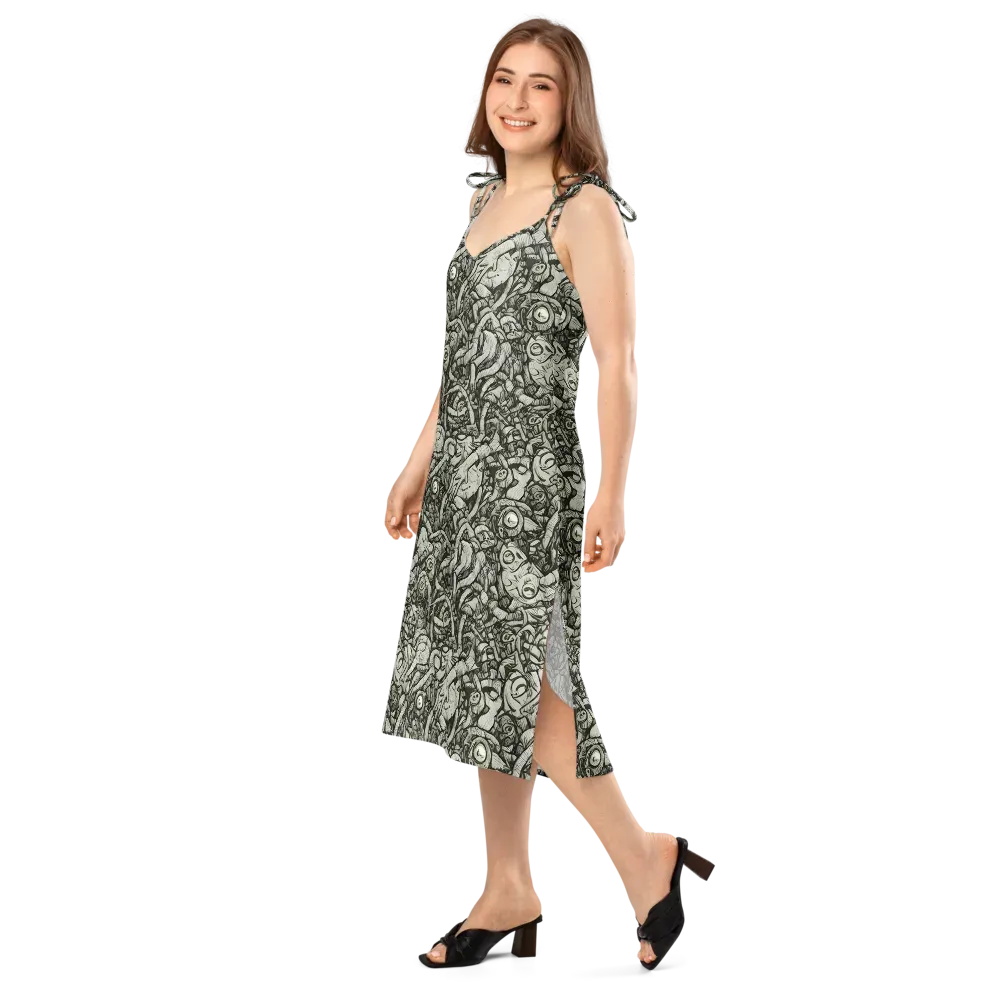 Inkwood Labyrinth on Slip Dress — Left Front