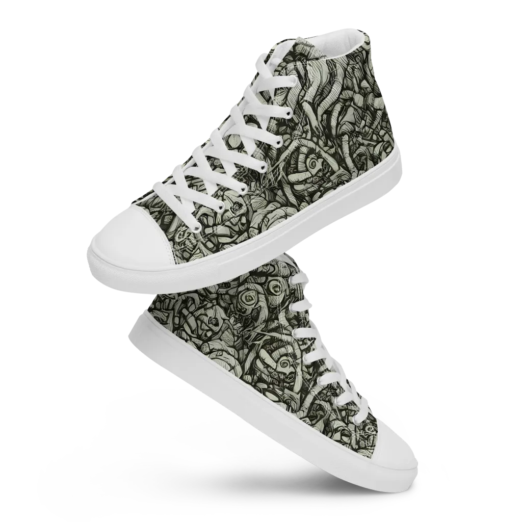 Inkwood Labyrinth on Men's High Top Canvas Shoes — Front