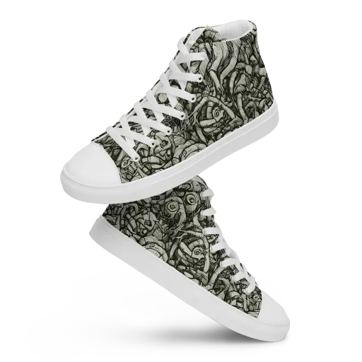 Inkwood Labyrinth on a Men's High Top Canvas Shoes
