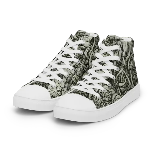Inkwood Labyrinth on a Women's High Top Canvas Shoes