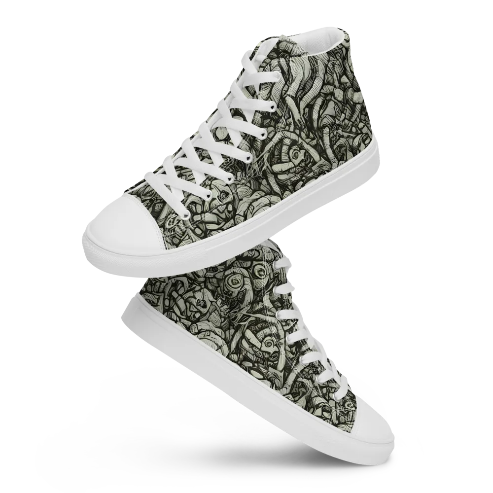 Inkwood Labyrinth on Women's High Top Canvas Shoes — Front