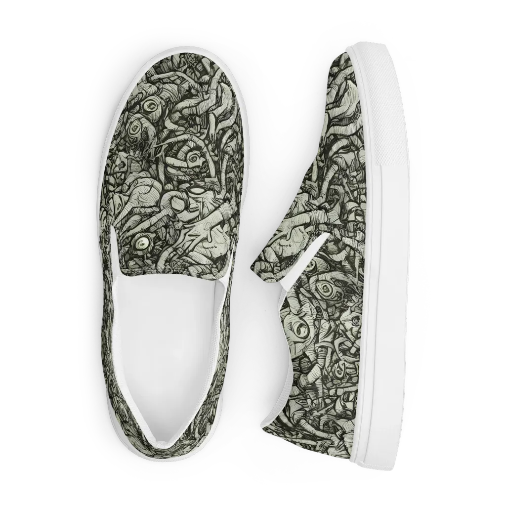 Inkwood Labyrinth on Men's Slip-On Canvas Shoes — Front
