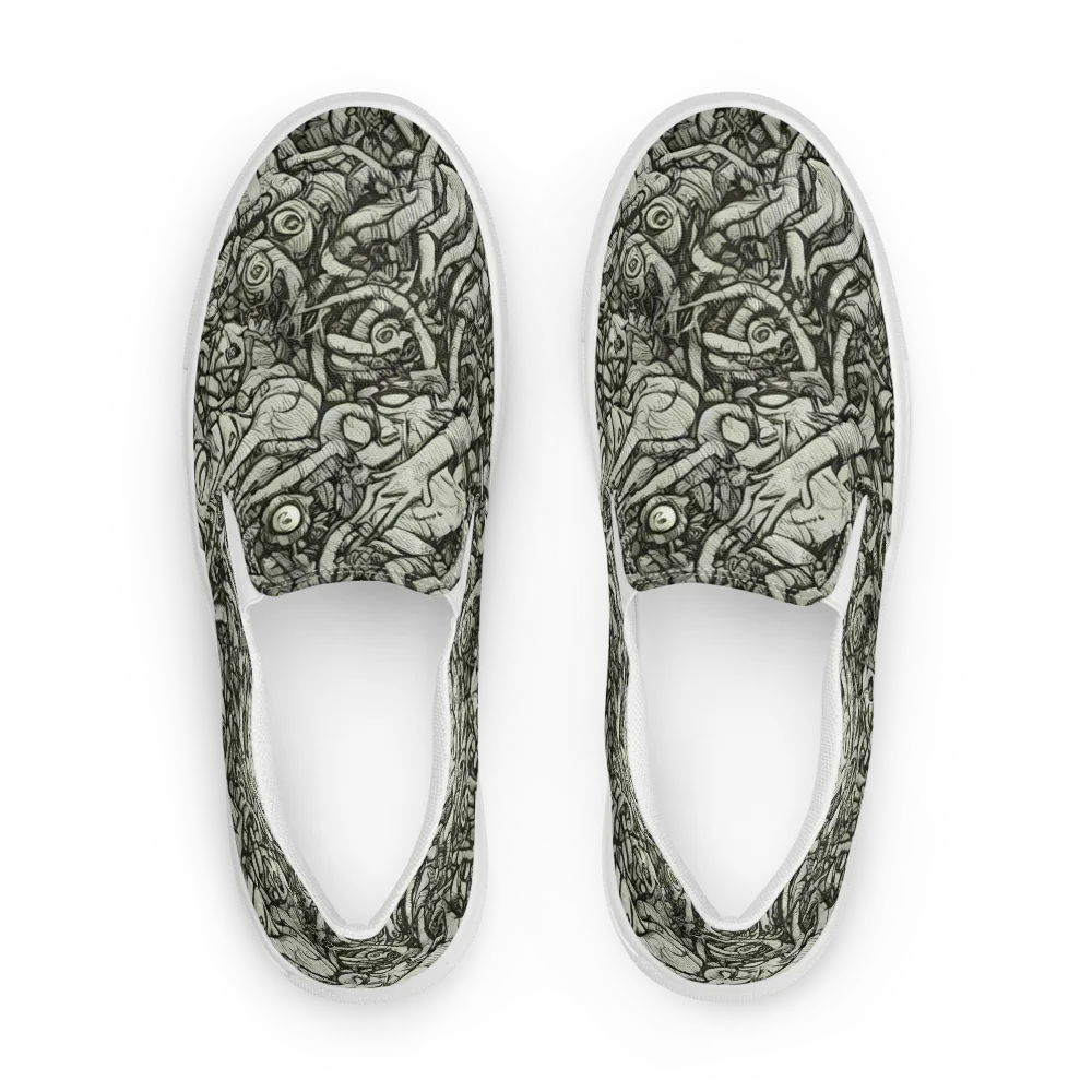 Inkwood Labyrinth on Women's Slip-On Canvas Shoes — Front