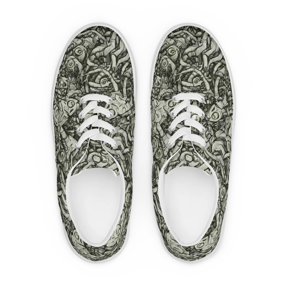 Inkwood Labyrinth on Men's Lace-Up Canvas Shoes — Front