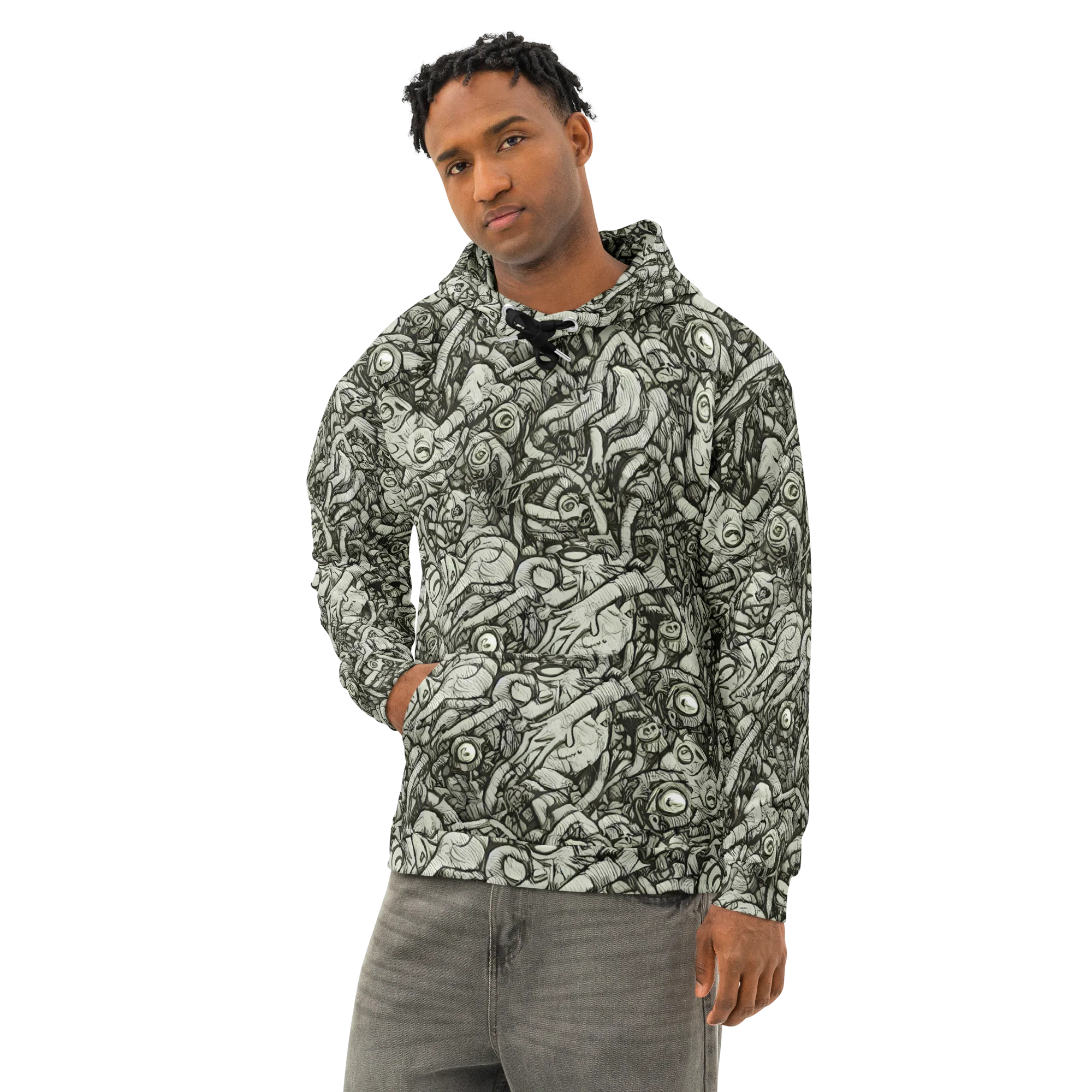 Inkwood Labyrinth on Cotton Hoodie — Left Front